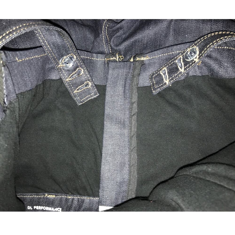 DL1961 Holloway Dark Wash Denim Flare Leg Jumpsuit 26 DL Performance - Picture 10 of 14